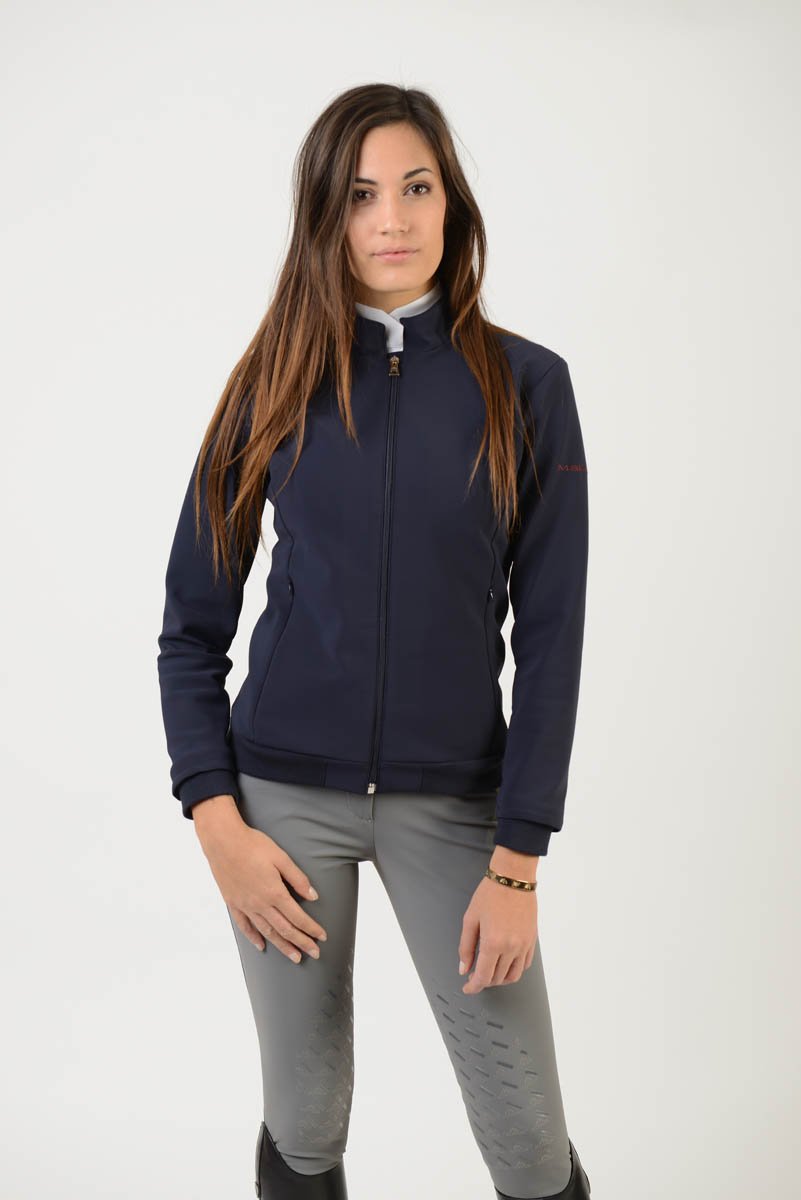 Technical Sweater | model GAIA | lady sweater | riding sweater | leisure time | sweater | clothing | equestrian | Makebe | elegance | comfort | comfort of movement | Made in Italy | riding | lady jacket | jacket | blue |