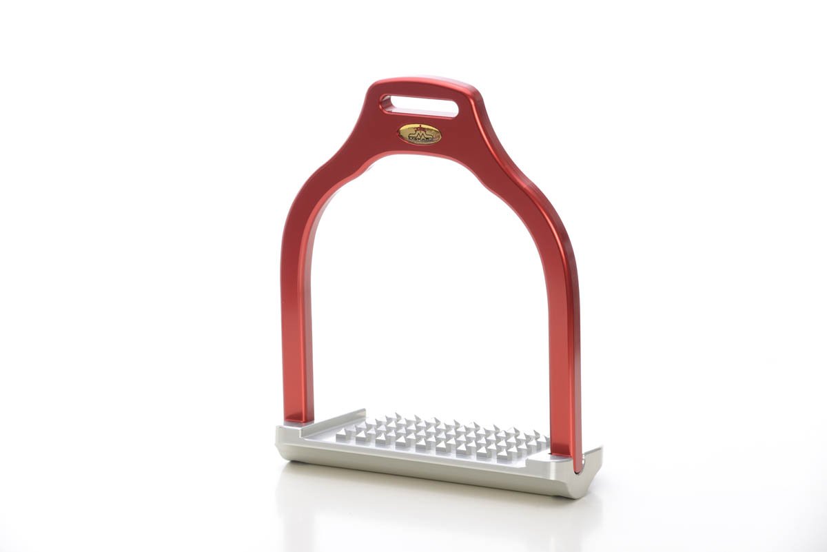 Wave stirrup | Dressage | aluminum | inclined bench | innovative grip | Comfort | easy to clean | 9 colors | 100% Made in Italy | Weight 320 gr  | red | technical