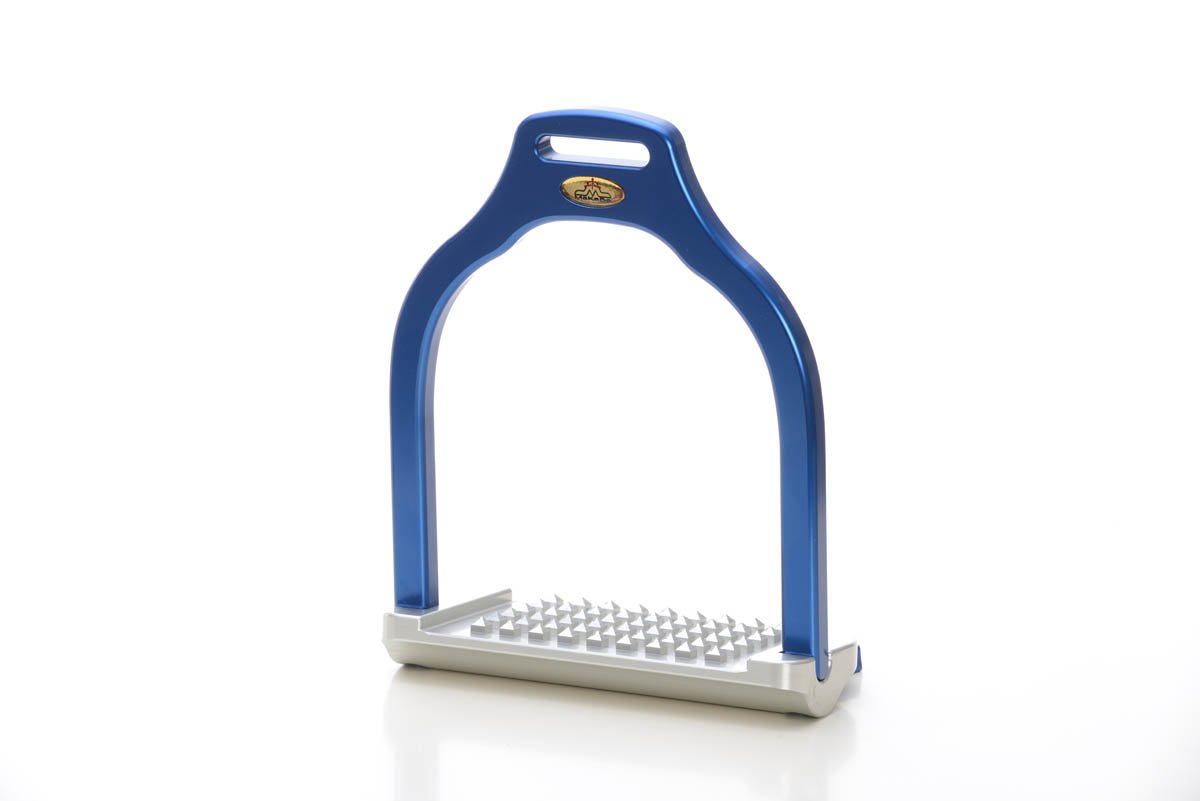 Wave stirrup | Dressage | aluminum | inclined bench | innovative grip | Comfort | easy to clean | 9 colors | 100% Made in Italy | Weight 320 gr  | blue | technical