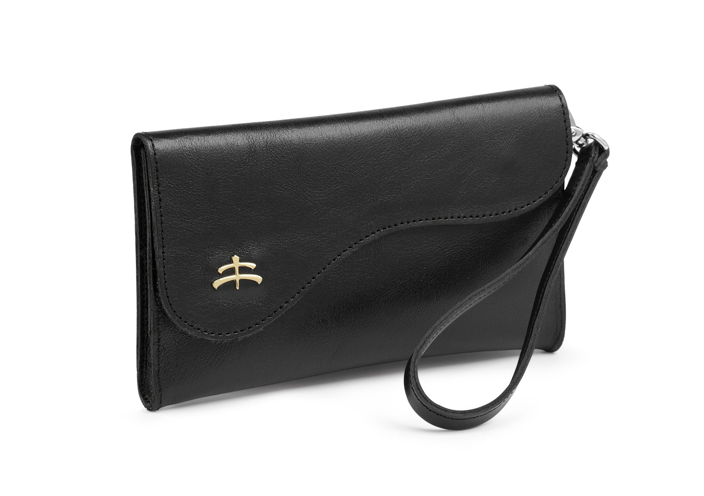 Leather clutch for wrist and belt